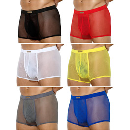 Боксер чоловічий Casey Herren, прозорий, сітка, низька талія, ретро, 6 шт.