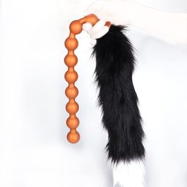 Анальні кульки з силікону NAIXBTY Foxtail: 9 кульок, гнучкі, для стимуляції, силікон, золото+чорний