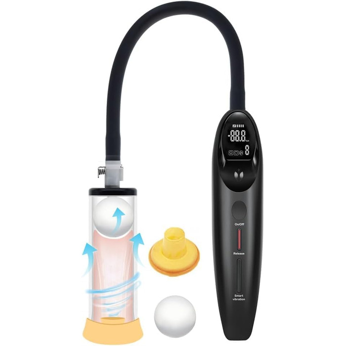 Електрична пеніс-насос Jomyu для чоловіків: збільшення, стимуляція та розтягування. 2-в-1 автоматична вакуумна помпа для стимуляції та розтягування. SM-іграшка для чоловіків