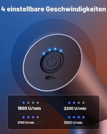 Перкусійний масажер cotsoco Mini Massage Gun з функціями підігріву та охолодження, металевий корпус, 5 насадок для глибокого масажу м'язів, сірий