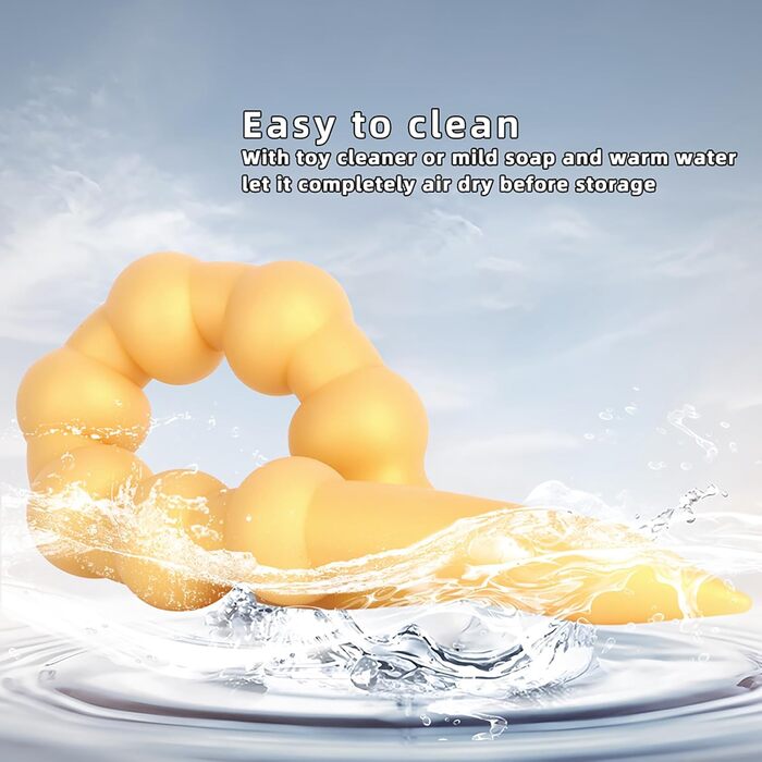 Анальний дилататор Cafurey 60 см з 7 кульками, м'який силікон, для жінок та чоловіків (золотий)