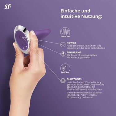 Вібратор Satisfyer Plug-ilicious 1 для анусу з керуванням через додаток | Водостійкий (IPX7) | Силікон, безпечний для шкіри | Іграшка для дорослих для чоловіків та жінок | Колір: бірюзовий, розмір: універсальний