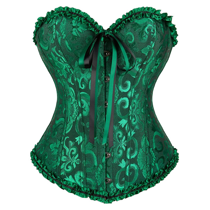 Корсет для повного бюста KUOSE, корсет для живота, топ, великі розміри, чорний, зелений M