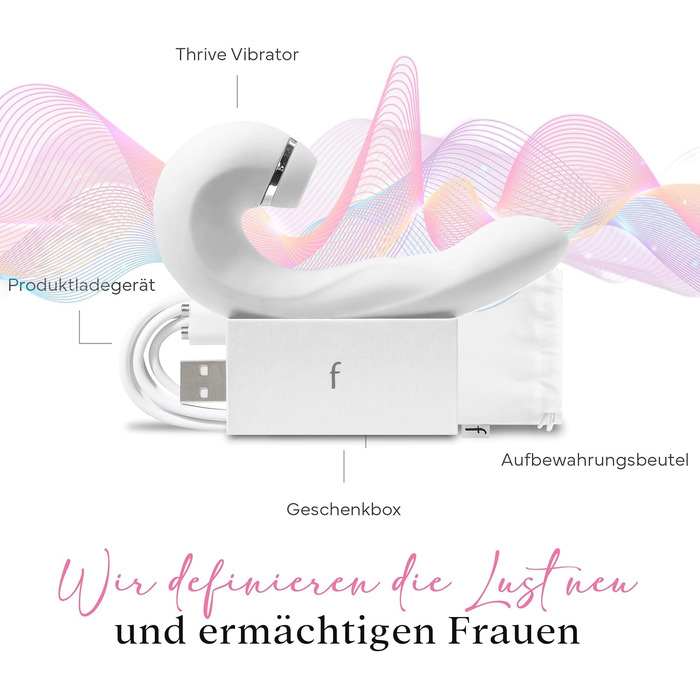 Вібратор для жінок Fae Vibration 3в1 - стимулятор G-точки та клітора з функцією масажу, вакуумної стимуляції та вібрації. Перезаряджуваний силіконовий секс-іграшка, Thrive, Whisper White