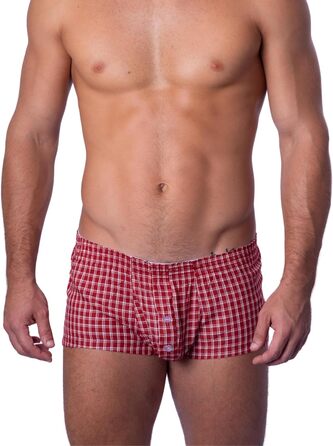 BIMONI Боксери чоловічі з м'якої бавовни, низька посадка, сексуальний дизайн, труси, боксер шорти, чоловіча білизна (червоний, S)