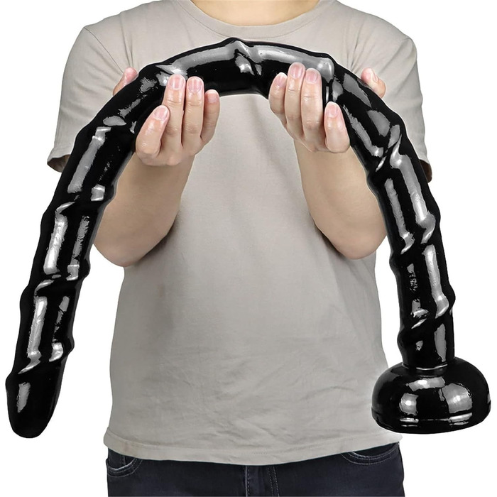 Анальний плагін YXBLV XXL 85 см: великий, з присоскою, для масажу простати та G-точки, чорний