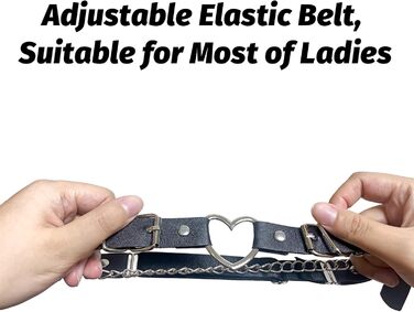 Чорні шкіряні гетри-стрінги з серцем та ланцюжком, регульовані, для косплею, вечірок, рокерського стилю, для жінок