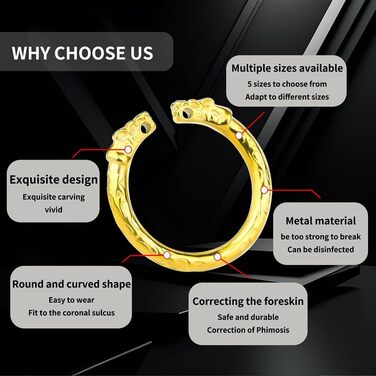 Сталевий кільце для пеніса з накіткою, комплект 5 шт. - Інтимна іграшка для чоловіків