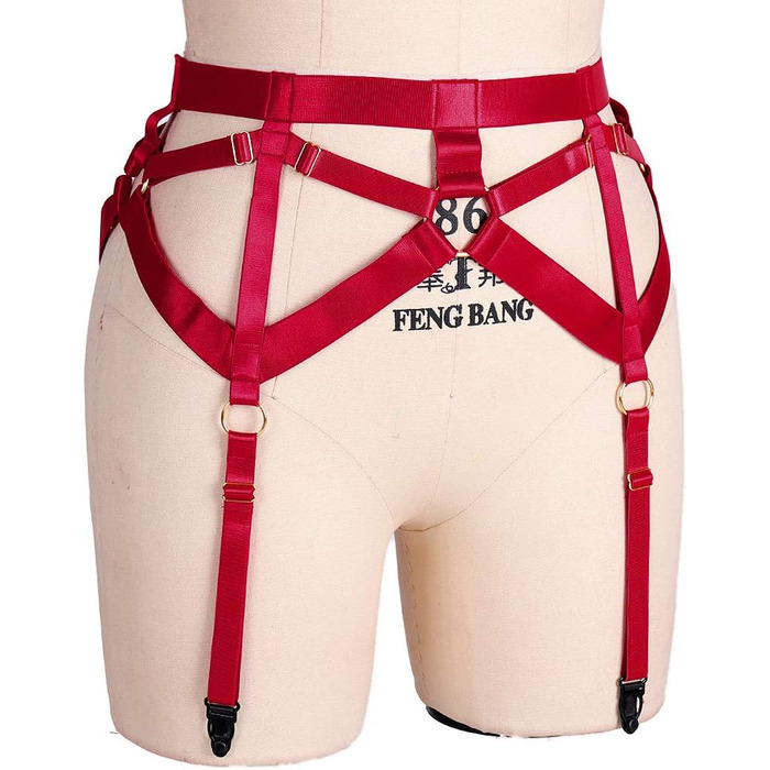 Жіночий готичний корсет-стрінг з 4 кліпсами, пояс-стрінг, готичний стиль, універсальний розмір, бордовий колір