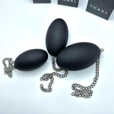 Анальний плаг з силікону у формі яйця, з ланцюгом з нержавіючої сталі, анальний м'ячик, анальні кульки, анальний ділдо, великі яйця, анальний масаж, вагінальне використання, мастурбація для жінок та чоловіків, секс-іграшка (S)