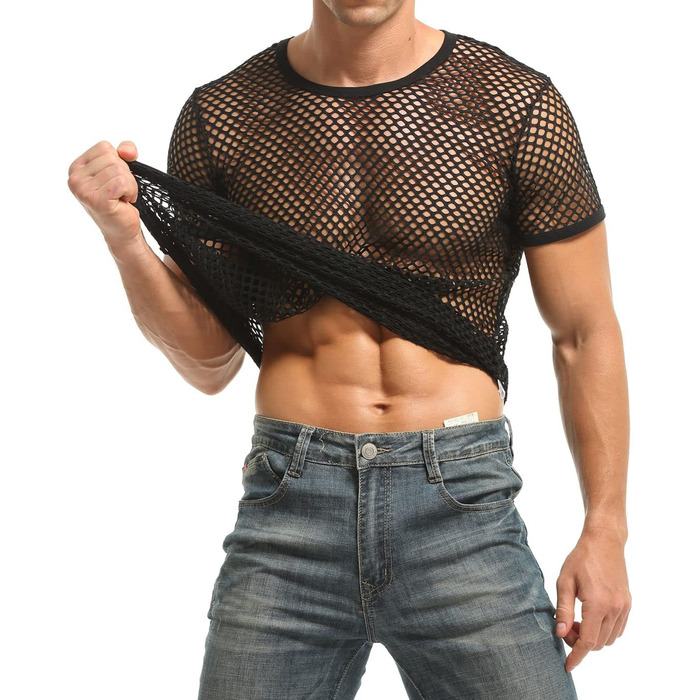 Чоловіча сітчаста футболка-майка з коротким рукавом
