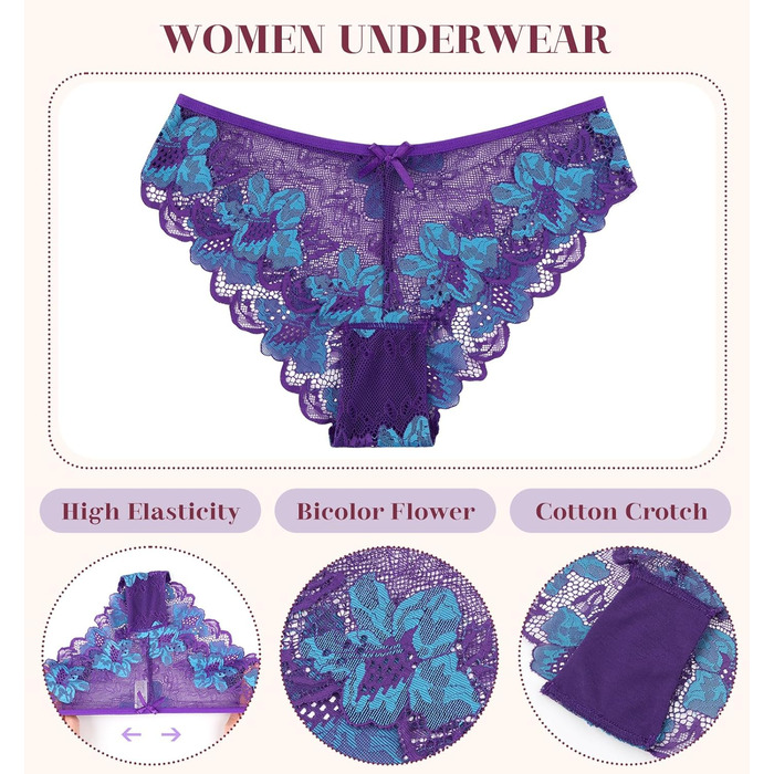 5 пар жіночих трусиків: мереживо, безшовні, сексуальний бразильський комплект, дихаючі, гіпстер, сліп, A-5