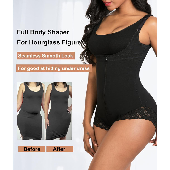 Корсет YIANNA для фігури: чорний боді-шейпер з ефектом баунти, S - для ідеальної фігури