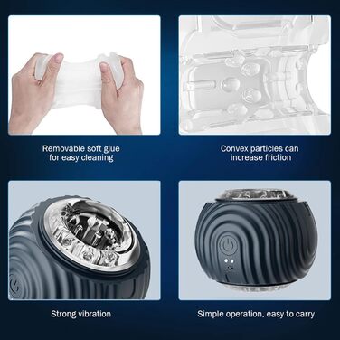 Електричний секс-іграшка для чоловіків - чаша з 10 режимами вібрації та сильною функцією всмоктування