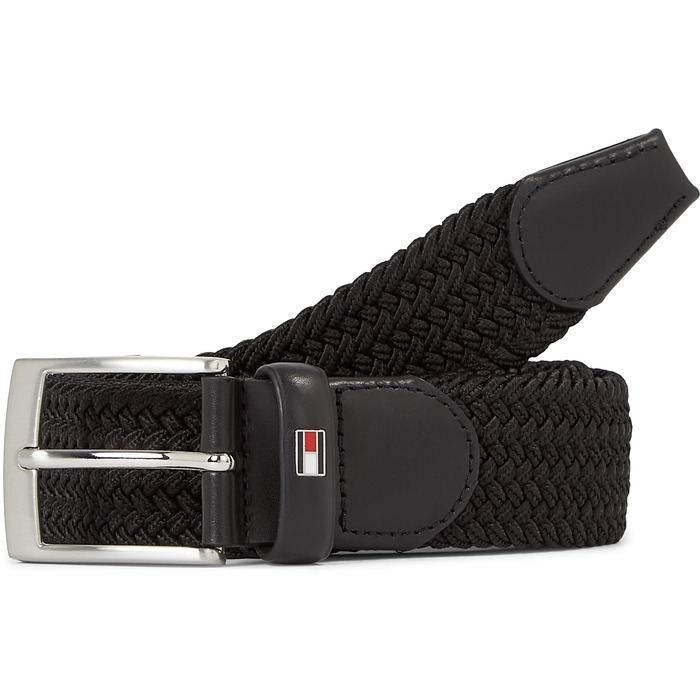 Чоловічий текстильний ремінь Tommy Hilfiger New Adan Belt 3.5, чорний, розмір 85