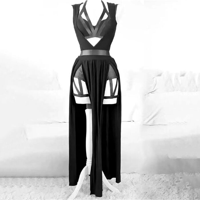 Сексуальна комплексна білизна WILLBEST для пишних жінок: мереживний халат та боді, білий та червоний кольори, 4XL