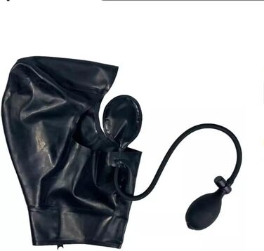 Костюм з латексу та маска з латексу GAYLOP - чорний, з вирізами для очей, носа та рота