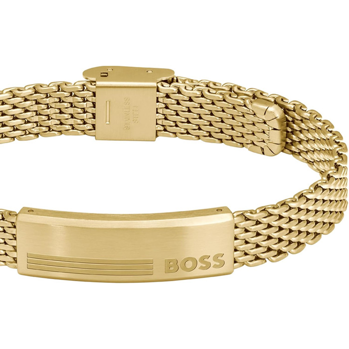 Чоловічий браслет BOSS Jewelry Mesh з нержавіючої сталі, колекція ALEN, золотого кольору