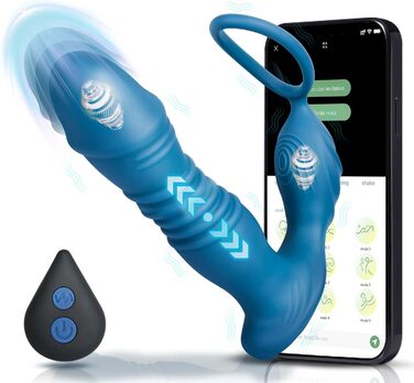 Анальні вібратори LYAMais для чоловіків: стимуляція простати, 9 режимів, кільце для пеніса, масажер-дилда, анальний плаг