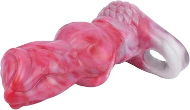 Реалістичний секс-іграшка для чоловіків у вигляді пса - реалістичний дилда з кільцем, з рідкого силікону, збільшує, рожевий, розмір S