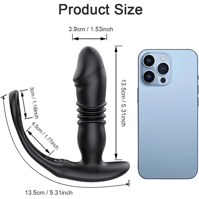 Вібратор анальний, кільце для статевого члена з 9 режимами вібрації, керування через додаток для смартфона - секс-іграшка