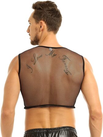 Чоловіча футболка з сітки, прозора, для клубу, червона (XL)