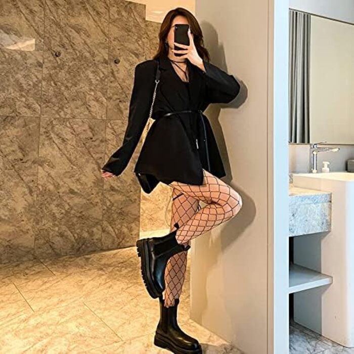 Штани-сітки SHALOLY для жінок: стильні, блискучі, ідеальні для вечірок та клубів (чорний)
