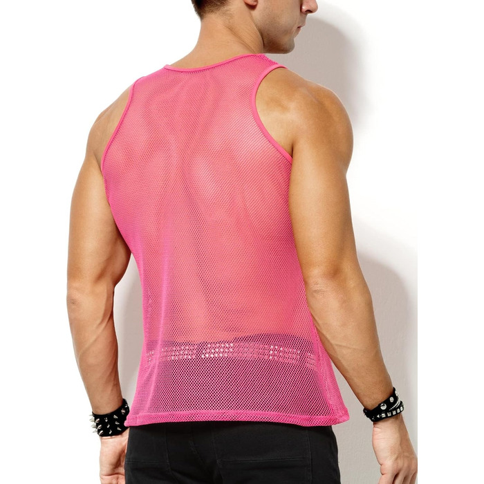 Чоловіча сітчаста майка Casey Herren Netz Tank Top з круглим коміром, Cubwear (L, рожевий A3)