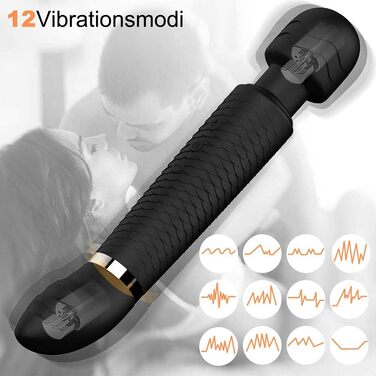 Масажер вібраційний Doppelkopf для тіла та зони G, чорний. Водонепроникний масажер-стимулятор з подвійним мотором