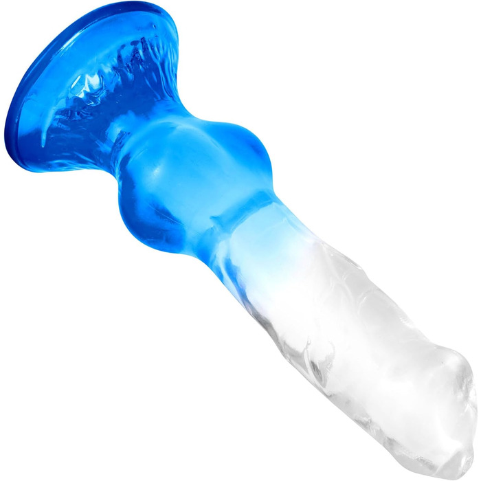 Анальний дildo Difemstoy з сильним присоском, стимулятор G-точки, іграшки для дорослих для жінок, чоловіків, пар (S, блакитно-прозорий)