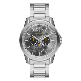 Чоловічий кварцовий годинник Armani Exchange з багатофункціональним циферблатом, сталевий браслет, 44 мм (Silver Tone And Grunge)