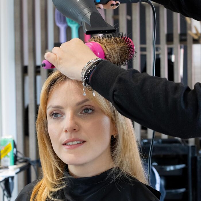 Керамічна кругла щітка для волосся Olivia Garden Expert Blowout Shine, антистатична, для блиску та гладкості, рожева, 55 мм (L)