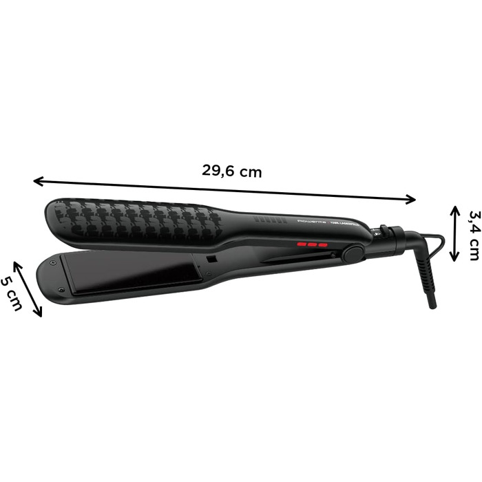 Випрямляч для волосся Rowenta x Karl Lagerfeld SF411L Extra Liss: керамічне покриття з кератином, 6 температурних режимів, швидкий нагрів, чорний