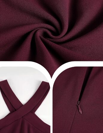 Вечірня сукня Bbonlinedress: елегантна довга сукня макси з відкритою спиною (halter neck) для весілля та коктейльних вечірок, бордова, розмір XL