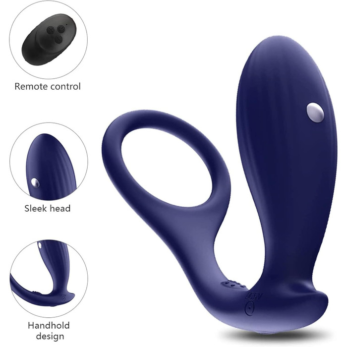 Анальні вібратори PQKuss для пар: стимулятор простати з 3 режимами шоку та 10 вібрацій, електричний анальний плагін та кільце для пеніса, силікон