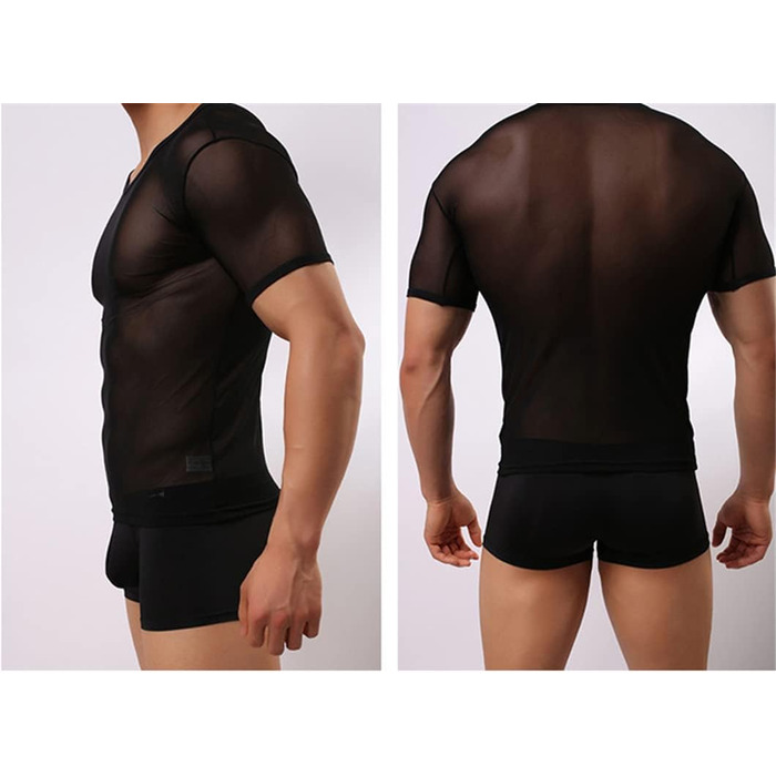 Чоловіча прозора футболка-сітка Bollrllr: сексуальна нижня білизна, футболка-сітка, топ, майка