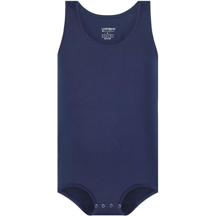 Боді Landofgenie з бавовни, темно-синій, розмір S - одноцільний костюм на бретелях для дорослих