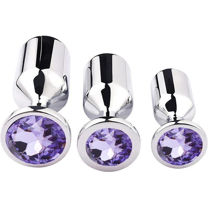 Анальний плагін Linman Metall Konischer для жінок. 3 розміри, діамантовий цоколь. Холодна та гаряча стимуляція. SM-іграшка. Анальні розширювачі. (Синій)