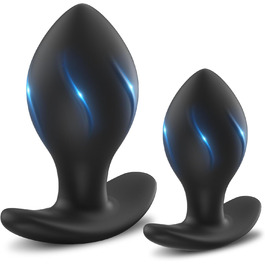 Набір анальних пробок Meeteel з вібрацією (4 шт.) з силікону - 12 режимів, 3 розміри. Анальні пробки для пар, стимуляція простати для чоловіків та жінок