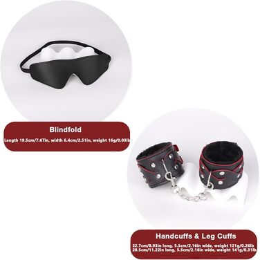 Набір для БДСМ для пар (7 предметів): плюшеві наручники, пов'язка на очі, батіг, пристосування для фіксації рота, іграшки для дорослих (рожевий)