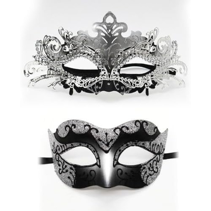 Маска для обличчя IEKEI Maskerade з кристалами, металева, для свята, карнавалу, Хелловіну, костюмів