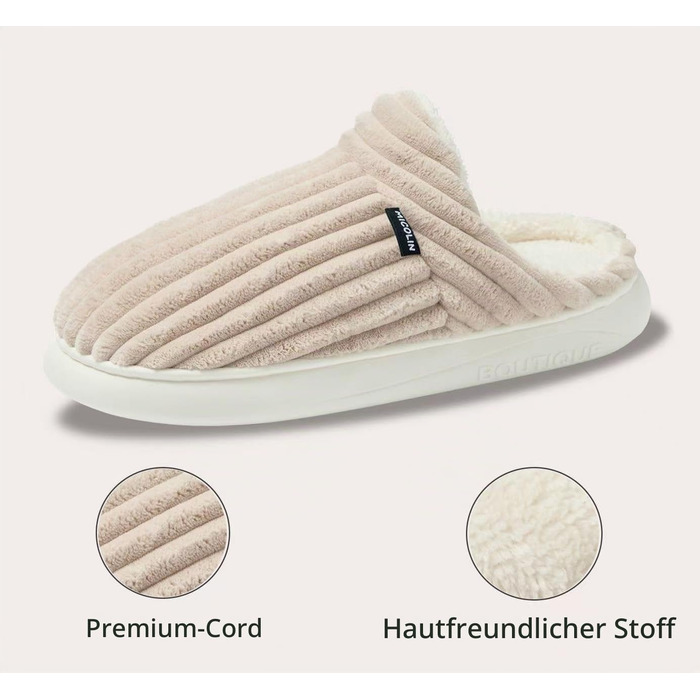 Жіночі зимові домашні капці Hausschuhe з вельвету та ефектом пам'яті Memory Foam, теплі пантофлі (р. 38/39.5 EU, колір Khaki)
