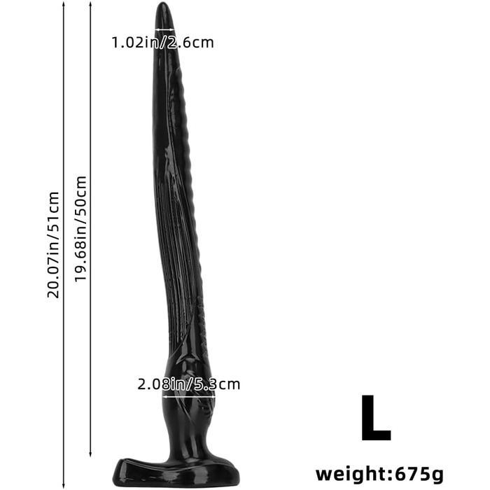 Анальний секс-іграшка з сильним присоском (Large) - великий, гнучкий, з ПВХ