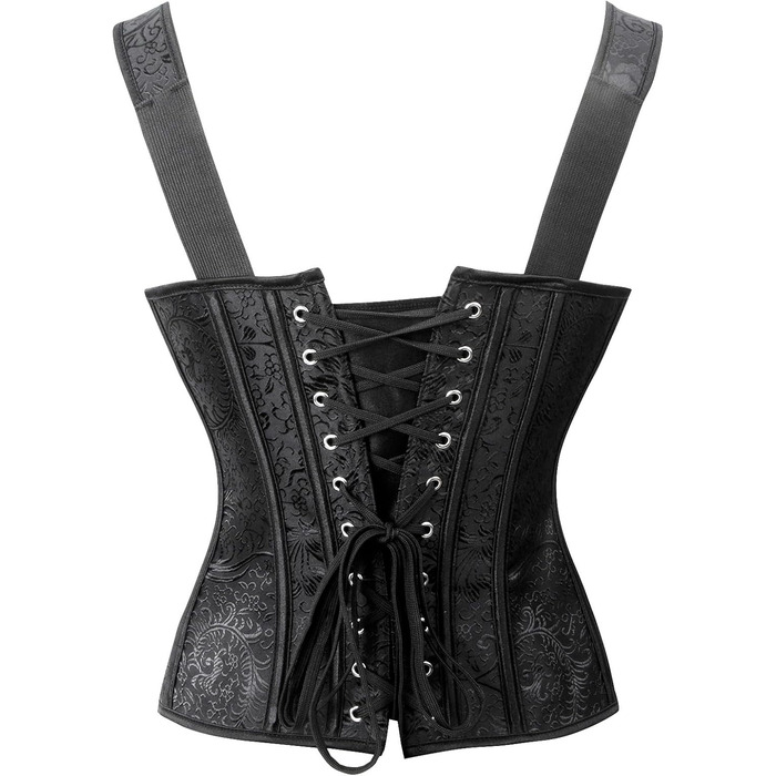 Жіночий готичний корсет-топ Kimring з жакардової тканини, чорний