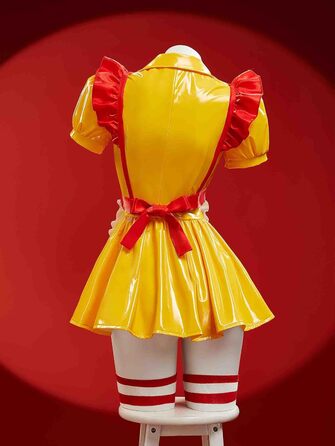 Костюм покоївки Mobbunny для жінок, сексуальна білизна, комплект форми покоївки, набір для Хелловіну, жовта сукня зі спідницею та капелюшком