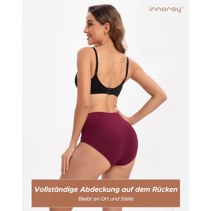 Труси жіночі бавовняні з еластичною стрічкою Innrsy, висока талія, м'які, 5 шт. в упаковці, XS, для зими