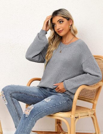 Жіночий зимовий в'язаний светр Heekpek Pullover Daen з кольоровим блоком, сірий, розмір M