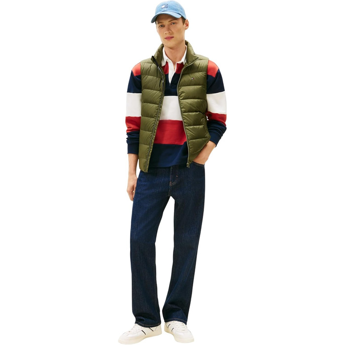 Чоловічий легкий пуховик-жилет Tommy Jeans, темно-зелений (Dark Greenery), розмір XS