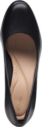 Жіночі туфлі-човники Clarks Freva85 Court, шкіряні, чорні, розмір 38 EU