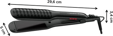 Випрямляч для волосся Rowenta x Karl Lagerfeld SF411L Extra Liss: керамічне покриття з кератином, 6 температурних режимів, швидкий нагрів, чорний